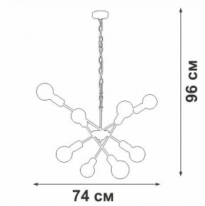 Подвесная люстра Vitaluce V4750 V4750-1/8 в Нижнем Тагиле - nizhniy-tagil.ok-mebel.com | фото 2