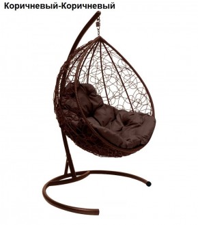 Подвесное кресло КОКОН "КАПЛЯ" ротанг (каркас коричневый) в Нижнем Тагиле - nizhniy-tagil.ok-mebel.com | фото 3