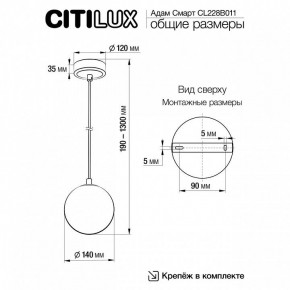 Подвесной светильник Citilux Адам Смарт CL228B011 в Нижнем Тагиле - nizhniy-tagil.ok-mebel.com | фото 5