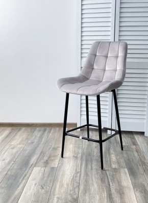 Полубарный стул ХОФМАН, цвет H-09 Светло-серый, велюр / черный каркас H=63cm М-City в Нижнем Тагиле - nizhniy-tagil.ok-mebel.com | фото 2