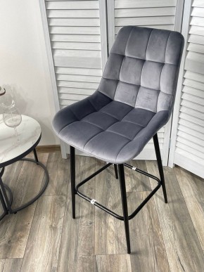 Полубарный стул ХОФМАН, цвет H-14 Серый, велюр / черный каркас H=63cm М-City в Нижнем Тагиле - nizhniy-tagil.ok-mebel.com | фото 4