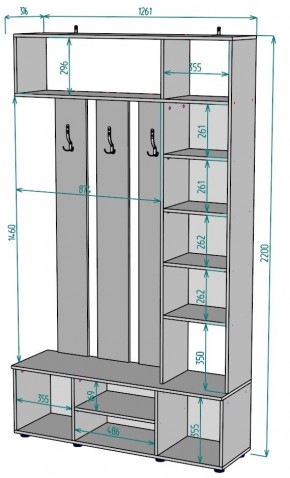 Прихожая с зеркалом V20_M в Нижнем Тагиле - nizhniy-tagil.ok-mebel.com | фото 2