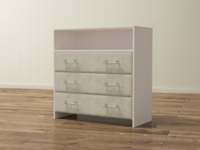PROxSON Комод Varna (ЛДСП Белая+ткань Белый/Savana Milk (молочный)) 90x40 в Нижнем Тагиле - nizhniy-tagil.ok-mebel.com | фото