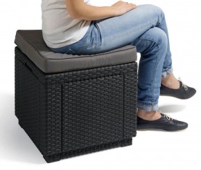 Пуфик Куб с подушкой (Cube with cushion) графит - прохладный серый в Нижнем Тагиле - nizhniy-tagil.ok-mebel.com | фото 2
