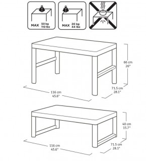 Раскладной стол Лион с регулируемой высотой столешницы (Lyon rattan table) графит (h400/650) в Нижнем Тагиле - nizhniy-tagil.ok-mebel.com | фото 3