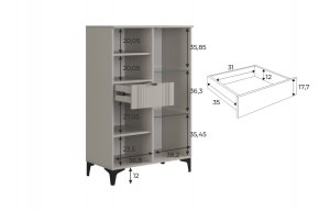 РИЧ Комод 2 со стеклом в Нижнем Тагиле - nizhniy-tagil.ok-mebel.com | фото 3