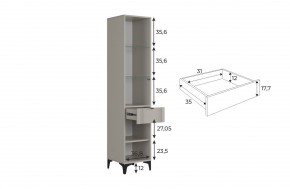 РИЧ Шкаф однодверный со стеклом в Нижнем Тагиле - nizhniy-tagil.ok-mebel.com | фото 3