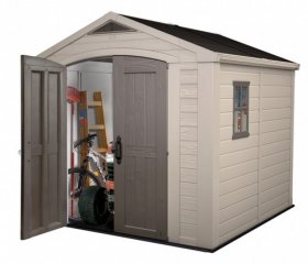 Сарай Фактор 8x6 (Factor 8x6) бежевый/серо-коричневый в Нижнем Тагиле - nizhniy-tagil.ok-mebel.com | фото 7