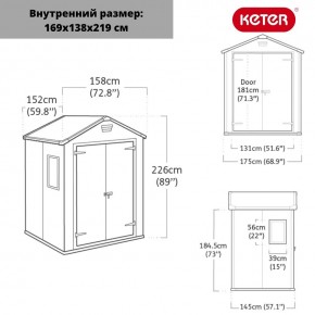 Сарай Манор 6x5DD (Manor 6x5DD) cерый/белый в Нижнем Тагиле - nizhniy-tagil.ok-mebel.com | фото 2