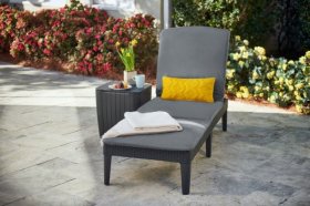 Шезлонг Джайпур с матрасом (Jaipur Sun lounger (with cushion)) графит в Нижнем Тагиле - nizhniy-tagil.ok-mebel.com | фото 2