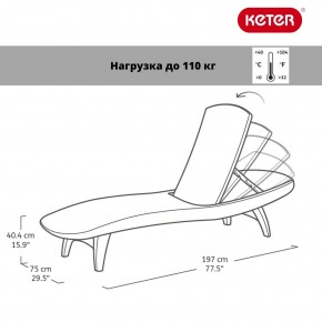 Шезлонг Пацифик (Pacific) графит в Нижнем Тагиле - nizhniy-tagil.ok-mebel.com | фото 2