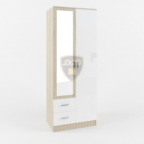Шкаф 2-х створчатый с зеркалом Софи СШК 800.3 (дуб сонома/белый глянец) в Нижнем Тагиле - nizhniy-tagil.ok-mebel.com | фото
