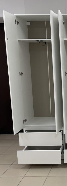 Шкаф 2-ств. с 2 ящиками и вешалкой "Бьянко" в Нижнем Тагиле - nizhniy-tagil.ok-mebel.com | фото 2