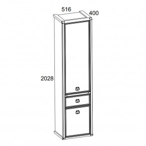 Шкаф 2D1S, MAGELLAN, цвет Сосна винтаж в Нижнем Тагиле - nizhniy-tagil.ok-mebel.com | фото 2