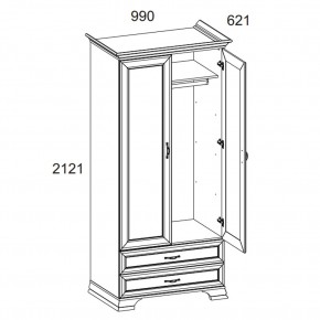 Шкаф 2DG2S, TIFFANY, цвет вудлайн кремовый в Нижнем Тагиле - nizhniy-tagil.ok-mebel.com | фото 3