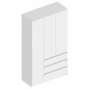 Шкаф 3-ств. с 3 ящиками "Бьянко" в Нижнем Тагиле - nizhniy-tagil.ok-mebel.com | фото