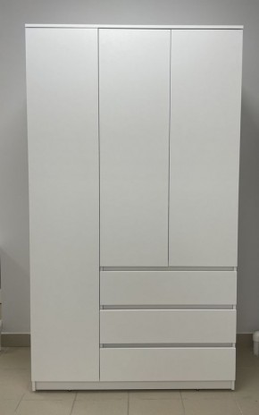 Шкаф 3-ств. с 3 ящиками "Бьянко" в Нижнем Тагиле - nizhniy-tagil.ok-mebel.com | фото 3