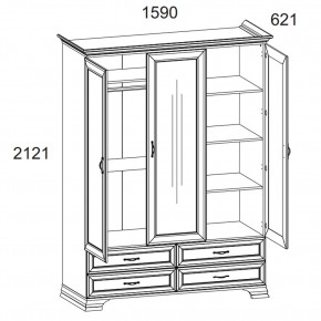 Шкаф 3D4S Z, TIFFANY, цвет вудлайн кремовый в Нижнем Тагиле - nizhniy-tagil.ok-mebel.com | фото 2