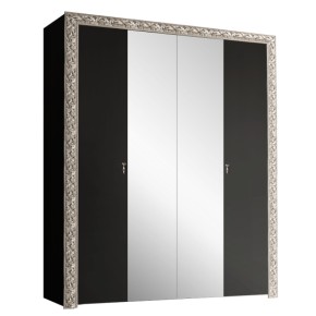 Шкаф 4-х дв. (с зеркалами)  Premium черная/серебро (ТФШ1/4(П) в Нижнем Тагиле - nizhniy-tagil.ok-mebel.com | фото