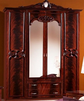 Шкаф 4-х дверный с зеркалами (03.144) Ольга (могано) в Нижнем Тагиле - nizhniy-tagil.ok-mebel.com | фото