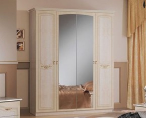 Шкаф 4-х дверный с зеркалами (08.244) Ирина (беж) в Нижнем Тагиле - nizhniy-tagil.ok-mebel.com | фото