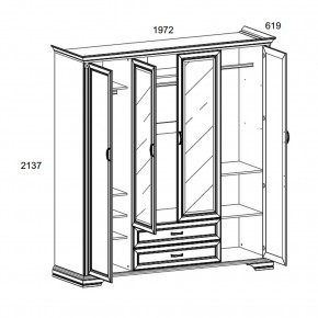 Шкаф 4D2S Z , MONAKO, цвет Сосна винтаж в Нижнем Тагиле - nizhniy-tagil.ok-mebel.com | фото