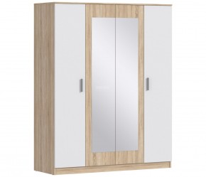 Шкаф 4х дверный с зеркалами Уют СБ-2750/1 (Дуб Сонома/Белый) в Нижнем Тагиле - nizhniy-tagil.ok-mebel.com | фото