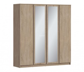 Шкаф 4х дверный с зеркалами Веста СБ-3082 (Дуб Сонома) в Нижнем Тагиле - nizhniy-tagil.ok-mebel.com | фото