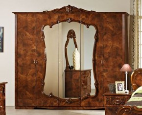 Шкаф 5-и дверный с зеркалами (20.145) Тициана (орех) в Нижнем Тагиле - nizhniy-tagil.ok-mebel.com | фото