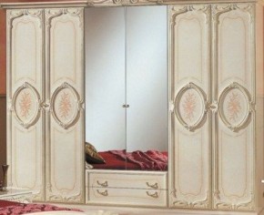 Шкаф 6-и дверный с зеркалами (01.146) Роза (беж) в Нижнем Тагиле - nizhniy-tagil.ok-mebel.com | фото