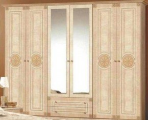 Шкаф 6-и дверный с зеркалами (02.146) Рома (беж) в Нижнем Тагиле - nizhniy-tagil.ok-mebel.com | фото