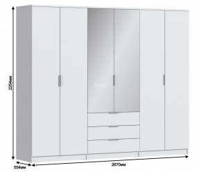 Шкаф 6-ти дверный Николь СБ-2593/1 (Белый) в Нижнем Тагиле - nizhniy-tagil.ok-mebel.com | фото 3