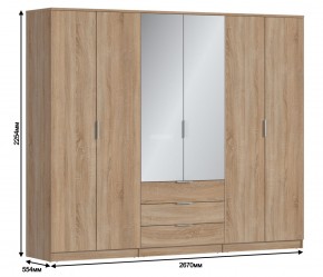 Шкаф 6-ти дверный Николь СБ-2593/1 (Дуб Сонома) в Нижнем Тагиле - nizhniy-tagil.ok-mebel.com | фото 3