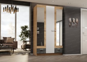 Шкаф Адель 1200 (дуб вотан/белый глянец) в Нижнем Тагиле - nizhniy-tagil.ok-mebel.com | фото