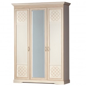 Шкаф для одежды 3-дверный №800 Парма кремовый белый в Нижнем Тагиле - nizhniy-tagil.ok-mebel.com | фото