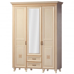 Шкаф для одежды 3-х дверный №470 Марлен Кремовый белый в Нижнем Тагиле - nizhniy-tagil.ok-mebel.com | фото