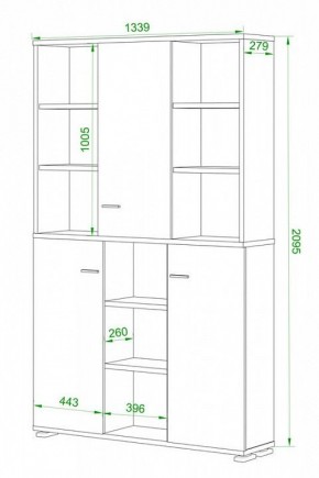 Шкаф книжный Домино ПУ-40-3 в Нижнем Тагиле - nizhniy-tagil.ok-mebel.com | фото 2