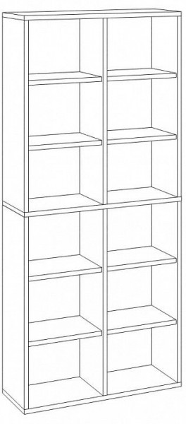 Шкаф книжный Домино СУ(ш2в2)+4ФГ в Нижнем Тагиле - nizhniy-tagil.ok-mebel.com | фото 2
