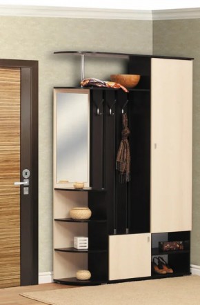 Шкаф комбинированный "Кармен - 7" (венге / вудлайн кремовый / зеркало) Вариант №1 в Нижнем Тагиле - nizhniy-tagil.ok-mebel.com | фото