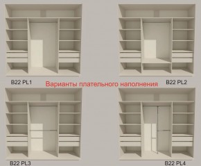 Шкаф-купе 2100 серии SOFT D2+D7+D3+B22+PL2 (по 2 ящика лев/прав+1штанга+1полка) профиль «Графит» в Нижнем Тагиле - nizhniy-tagil.ok-mebel.com | фото 6