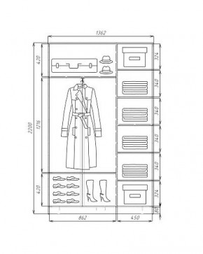 Шкаф-купе ХИТ 22-4-14-77 (420) в Нижнем Тагиле - nizhniy-tagil.ok-mebel.com | фото 3