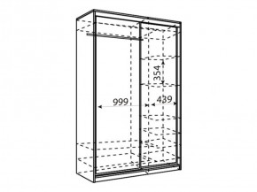 Шкаф-купе Рене 1500 вариант 3 (ЛДСП/Зеркало) в Нижнем Тагиле - nizhniy-tagil.ok-mebel.com | фото 2