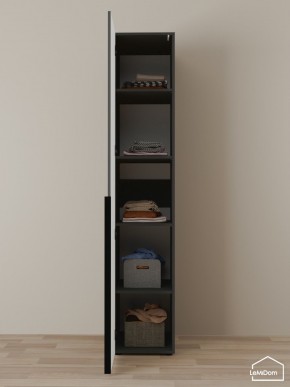 Шкаф Linnea MHR-1-2 2050х400х510 (Графит-М 11.1.25) в Нижнем Тагиле - nizhniy-tagil.ok-mebel.com | фото 4