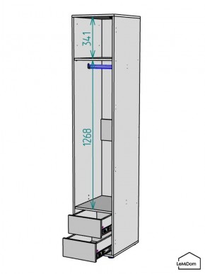 Шкаф Linnea MHR-1-3 2050х400х510 (ДВ-М 11.1.25) в Нижнем Тагиле - nizhniy-tagil.ok-mebel.com | фото 3