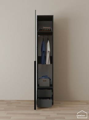 Шкаф Linnea MHR-1-3 2050х400х510 (Графит-М 11.1.25) в Нижнем Тагиле - nizhniy-tagil.ok-mebel.com | фото 3