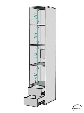 Шкаф Linnea MHR-1-4 2050х400х510 (ДВ-М 11.1.25) в Нижнем Тагиле - nizhniy-tagil.ok-mebel.com | фото 3