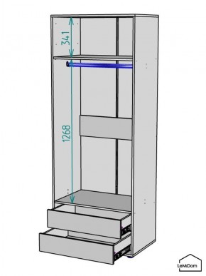 Шкаф Linnea MHR-2-3 2050х800х510 (Белый-М 11.1.2) в Нижнем Тагиле - nizhniy-tagil.ok-mebel.com | фото 3