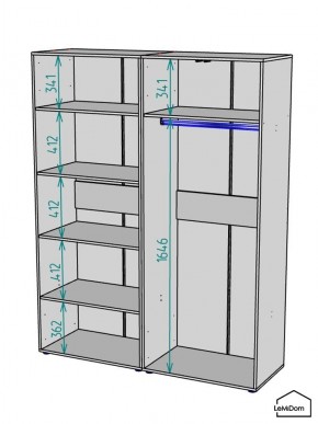 Шкаф Linnea MHR-4-1 2050х1600х510 (Белый-М 11.1.2) в Нижнем Тагиле - nizhniy-tagil.ok-mebel.com | фото 3