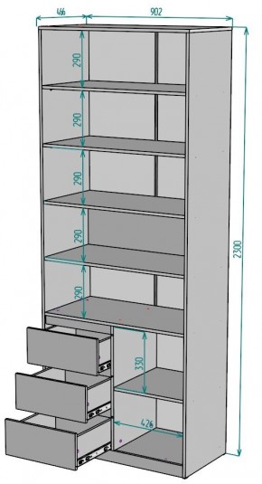 Шкаф Мальта H191 в Нижнем Тагиле - nizhniy-tagil.ok-mebel.com | фото 2