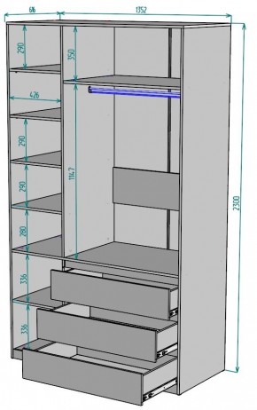 Шкаф Мальта H208 в Нижнем Тагиле - nizhniy-tagil.ok-mebel.com | фото 2